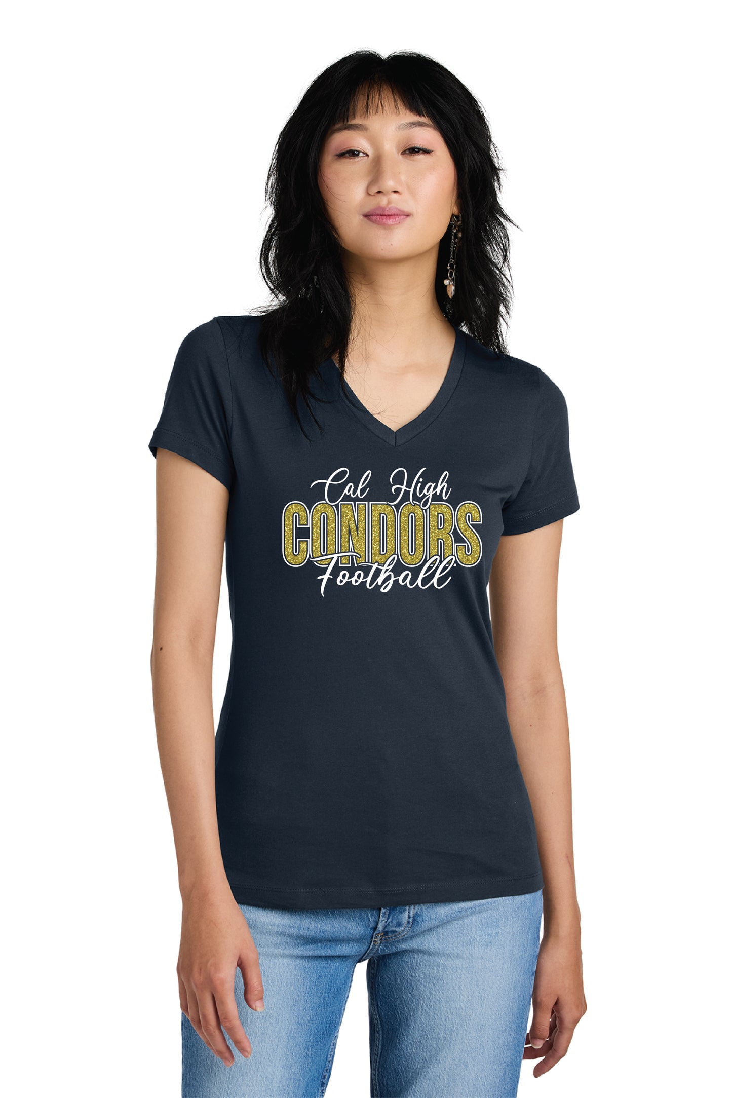 Cal Football D3 | Ladies Ringspun Vneck