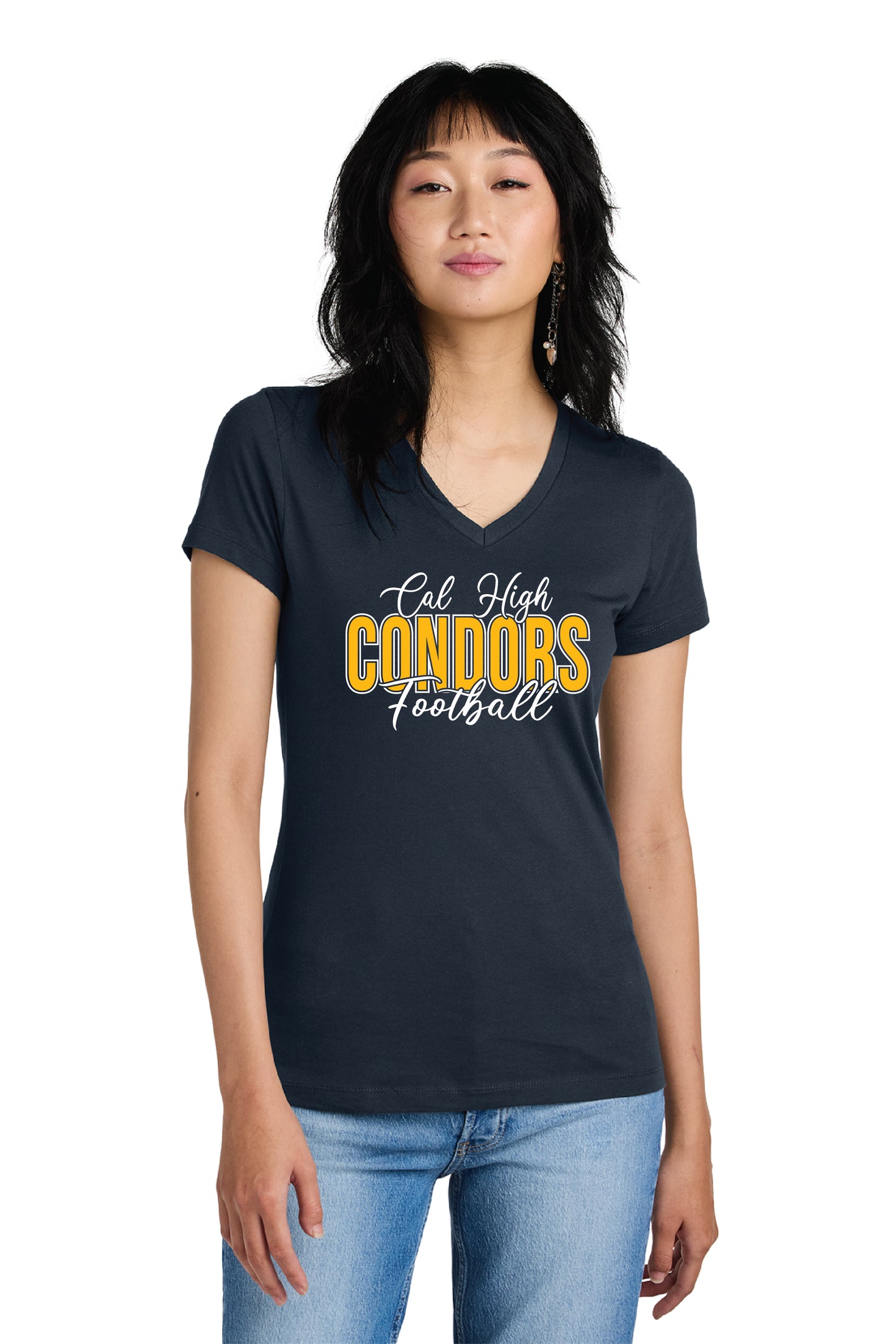 Cal Football D3 | Ladies Ringspun Vneck