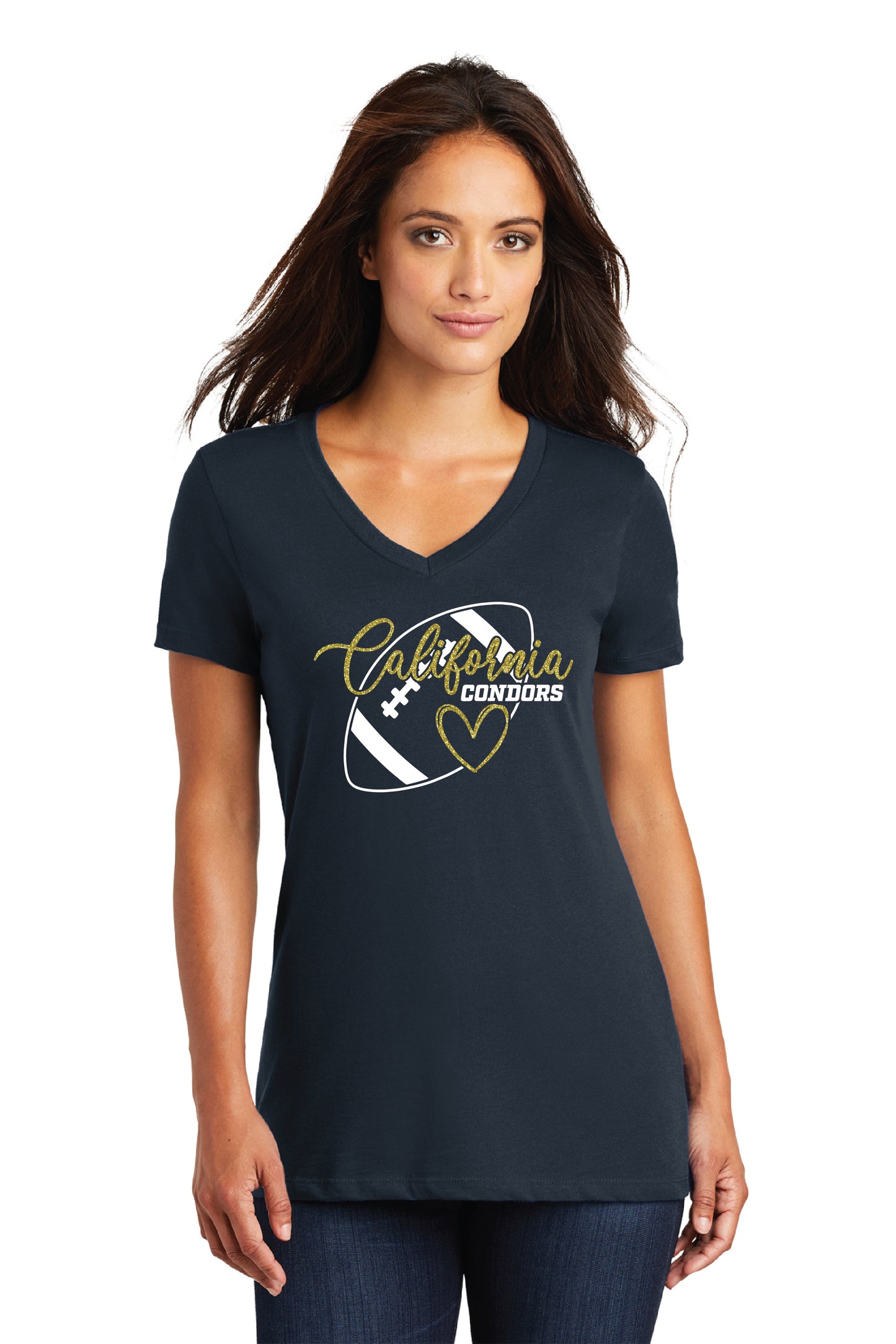 Cal Football Boosters D4 | Ladies Ringspun Vneck