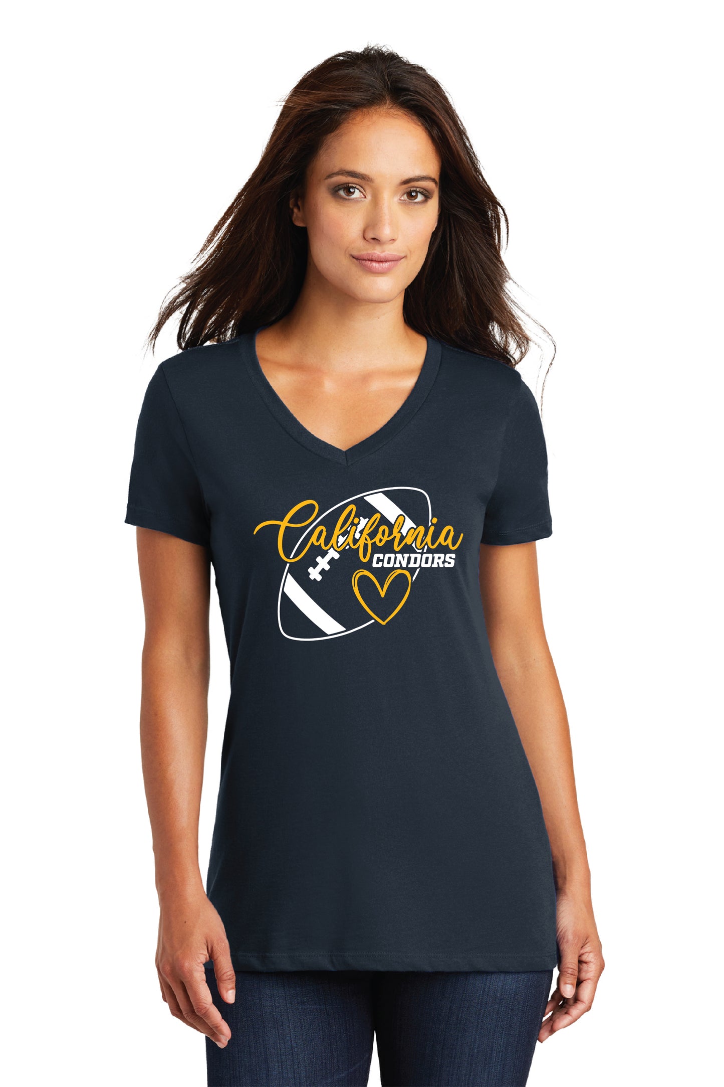 Cal Football Boosters D4 | Ladies Ringspun Vneck