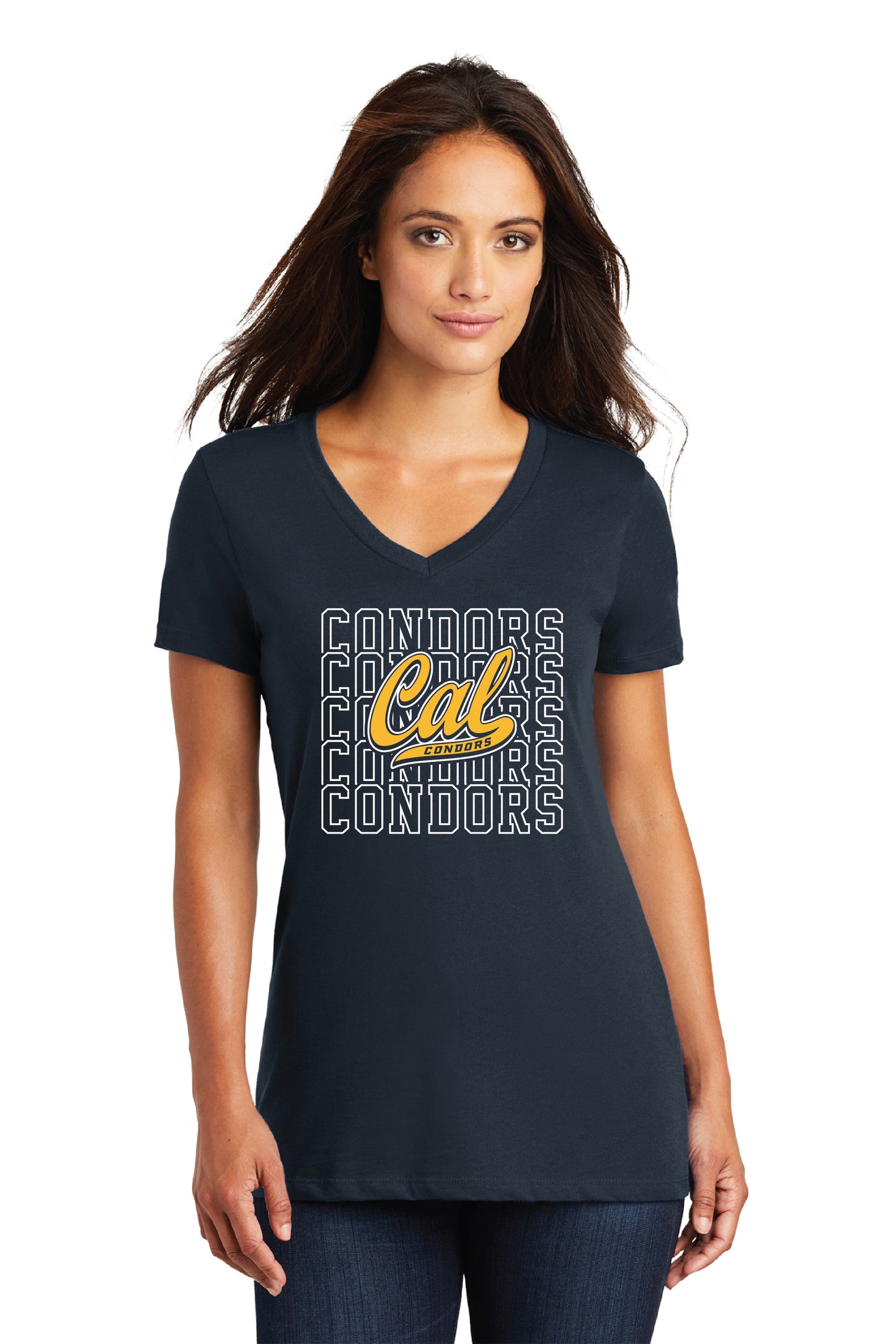 Cal Football D4 | Ladies Ringspun Vneck
