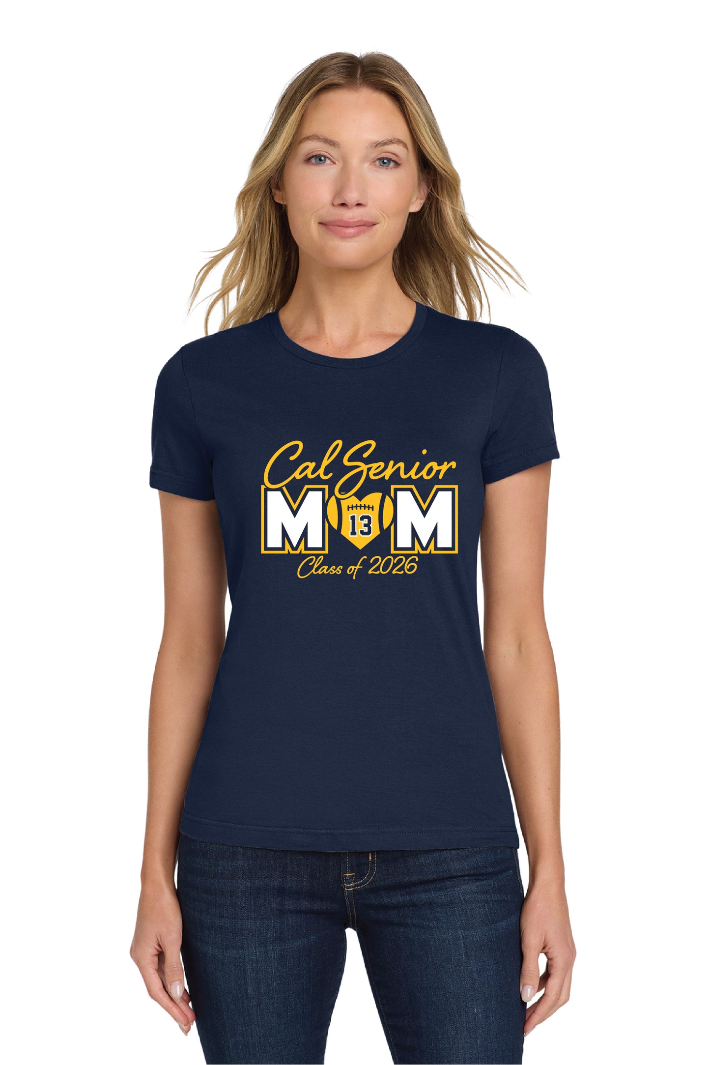 Cal Football Senior Mom 1 | Ladies Ringspun Tee