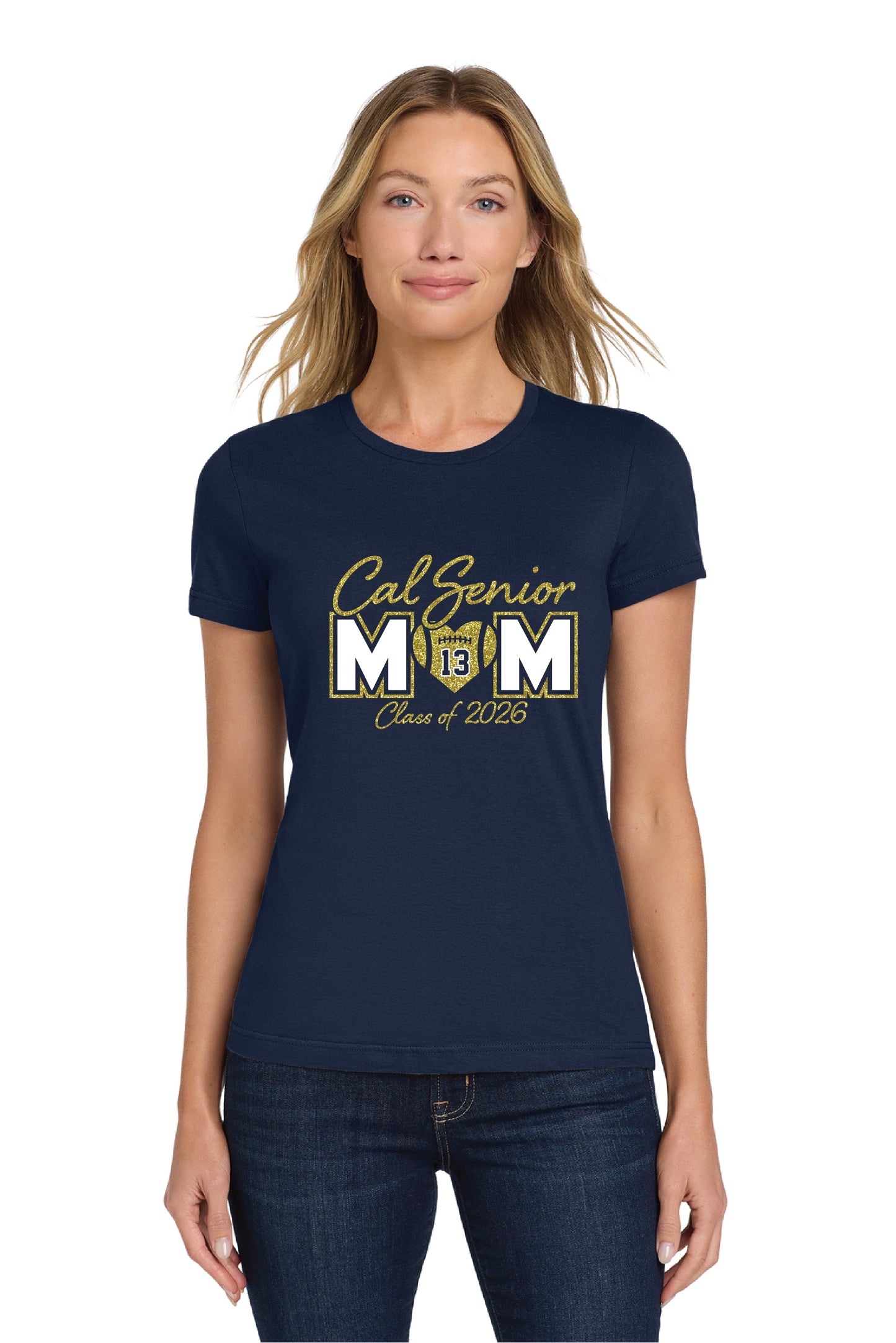 Cal Football Senior Mom 1 | Ladies Ringspun Tee