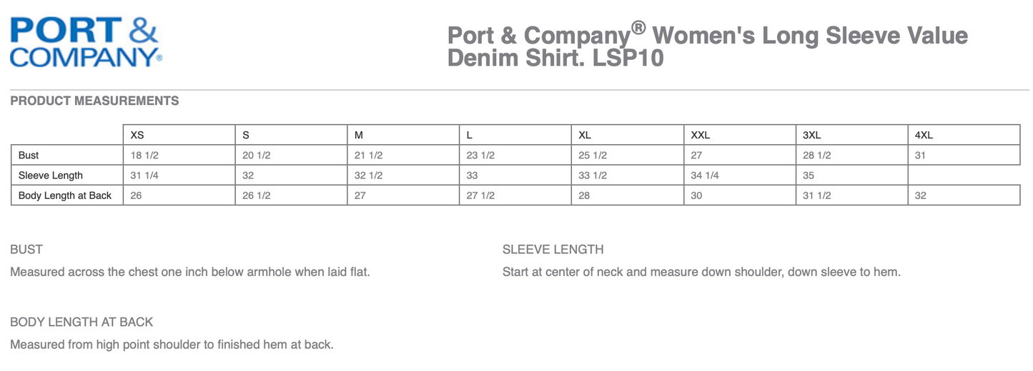 LJSD | Women's Denim Long Sleeve Shirt