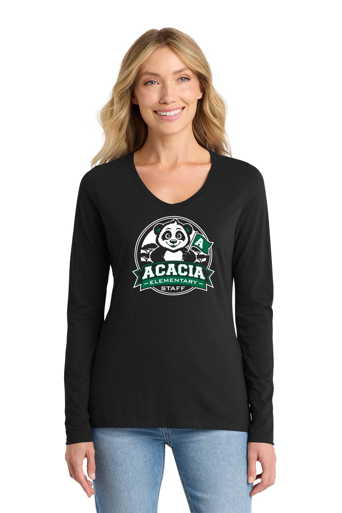 Acacia Staff D1 | Ladies Long Sleeve Vneck