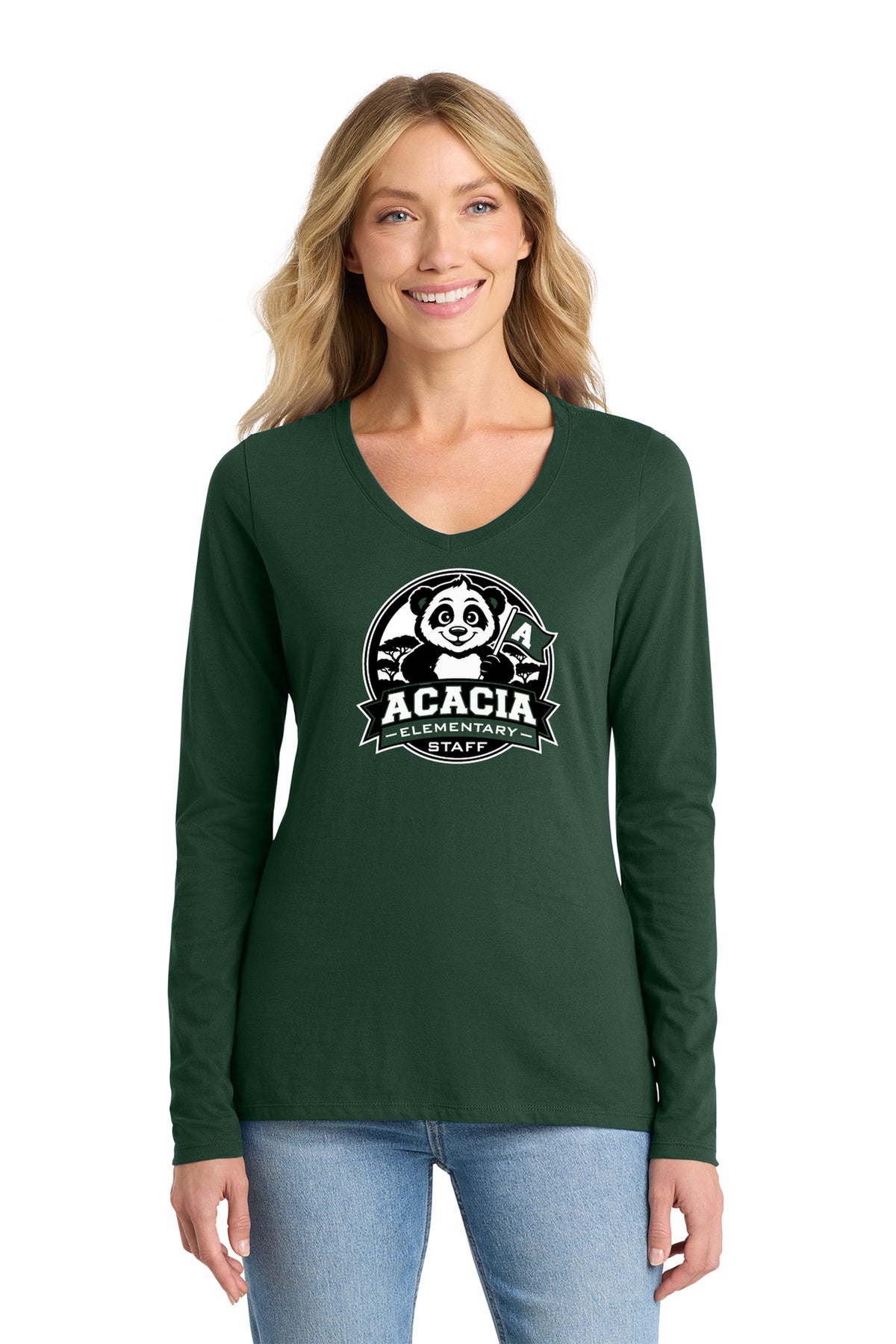 Acacia Staff D1 | Ladies Long Sleeve Vneck