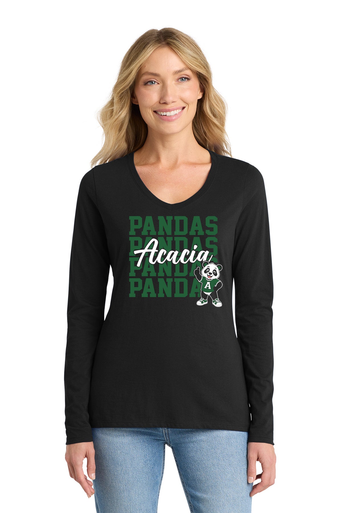 Acacia Staff D2 | Ladies Long Sleeve Vneck
