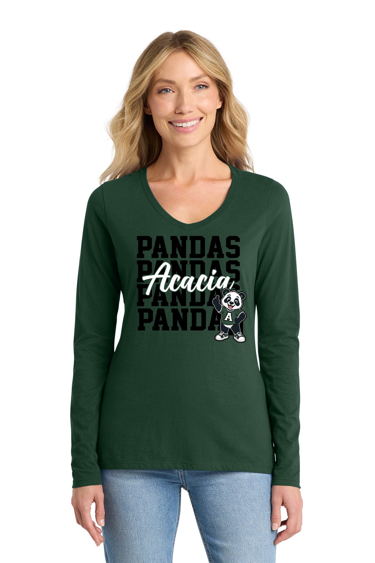 Acacia Staff D2 | Ladies Long Sleeve Vneck