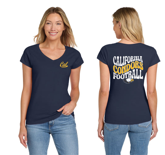 Cal Football D5 | Ladies Ringspun Vneck