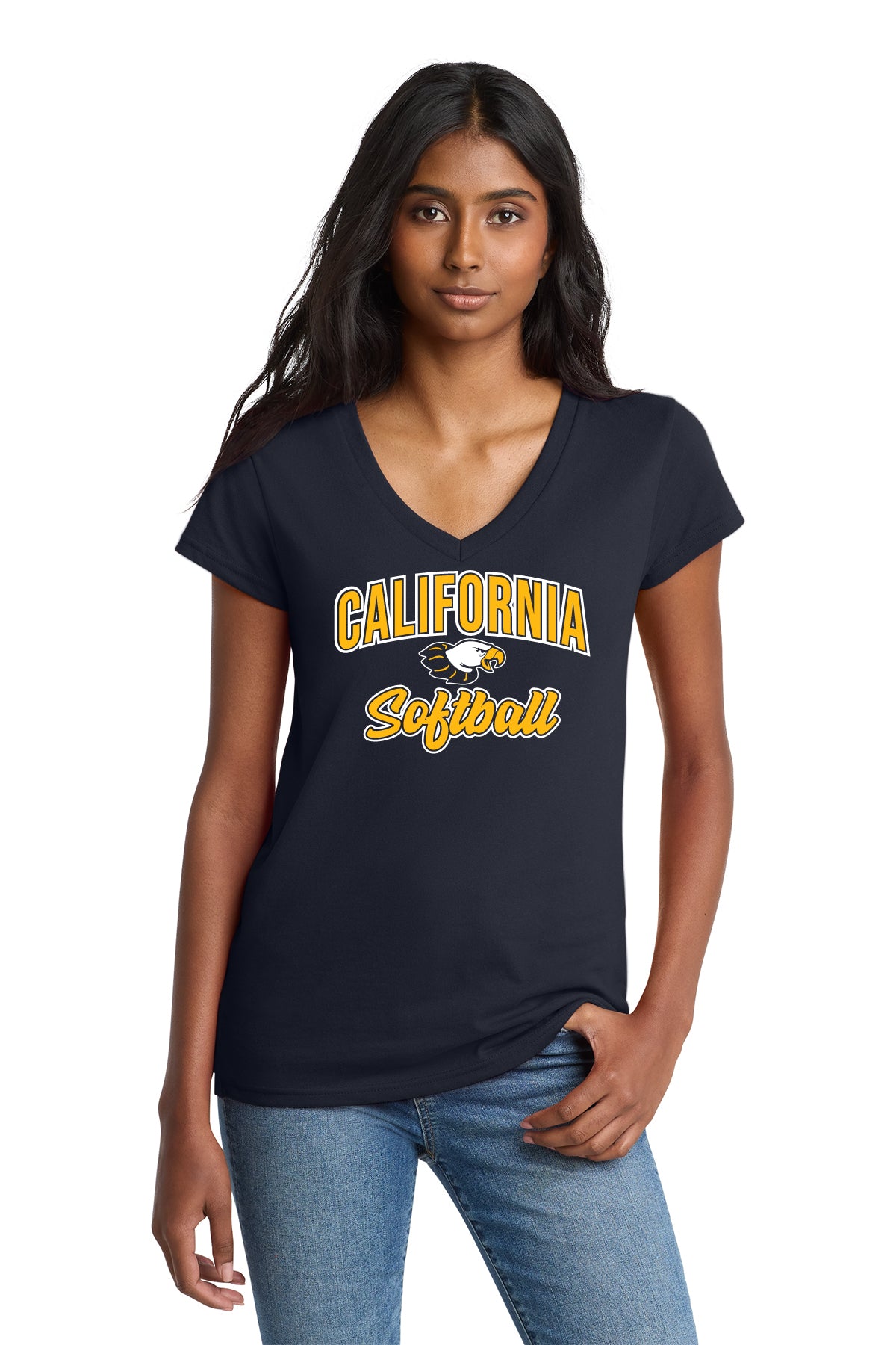 Cal Softball D2 | Ladies Ringspun Vneck