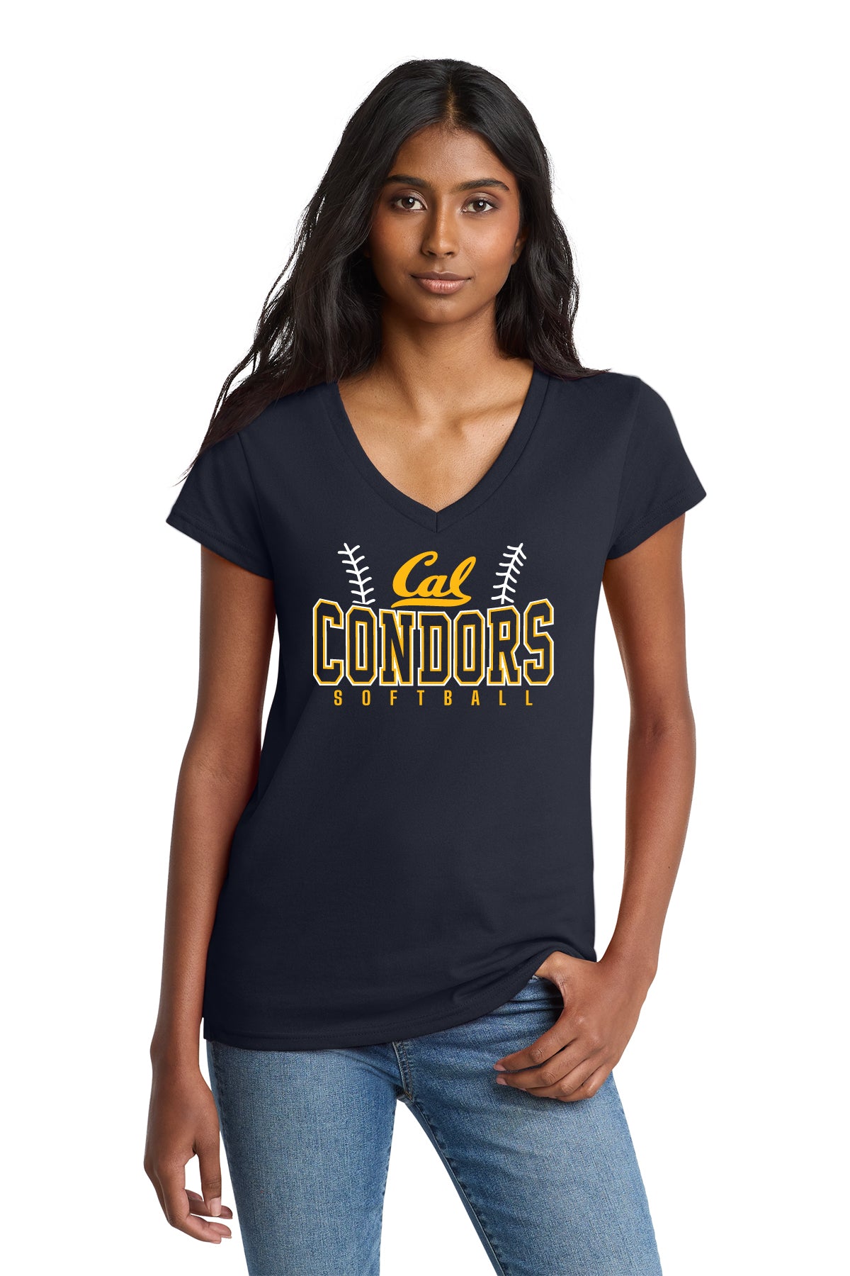 Cal Softball D1 | Ladies Ringspun Vneck