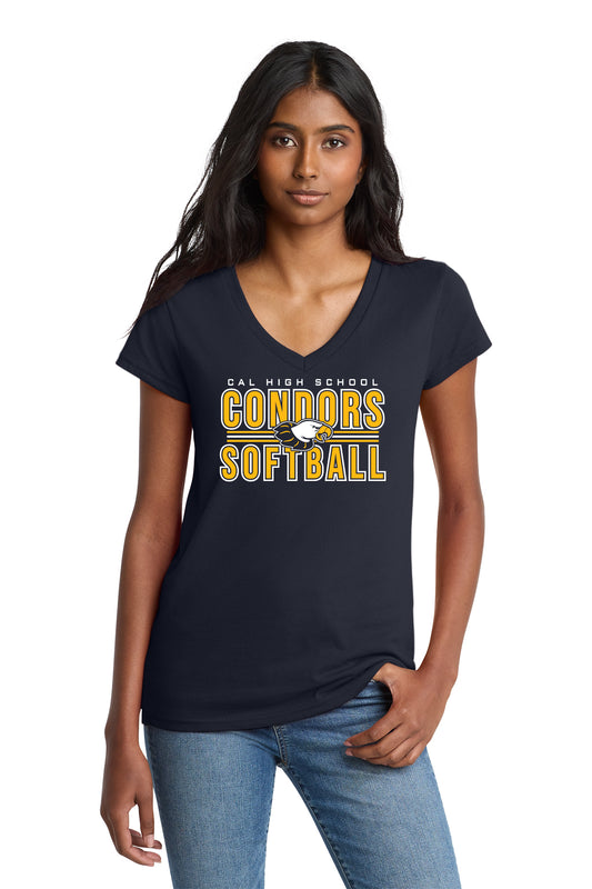 Cal Softball D3| Ladies Ringspun Vneck