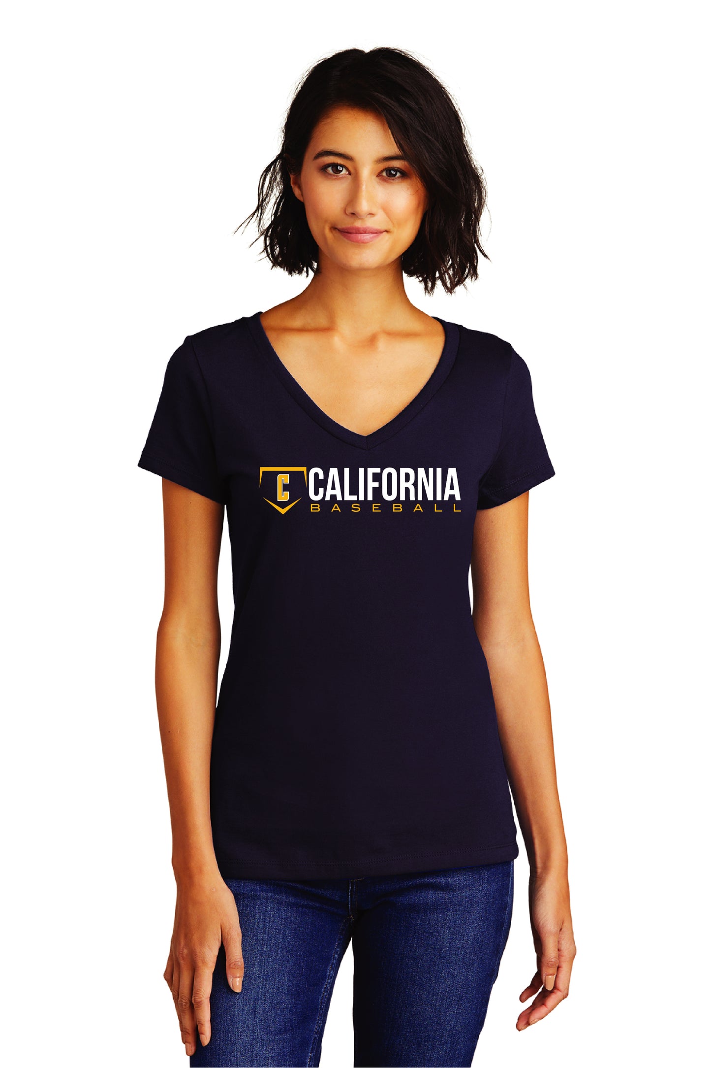 Cal Baseball Design 2 | Ladies Ringspun Vneck