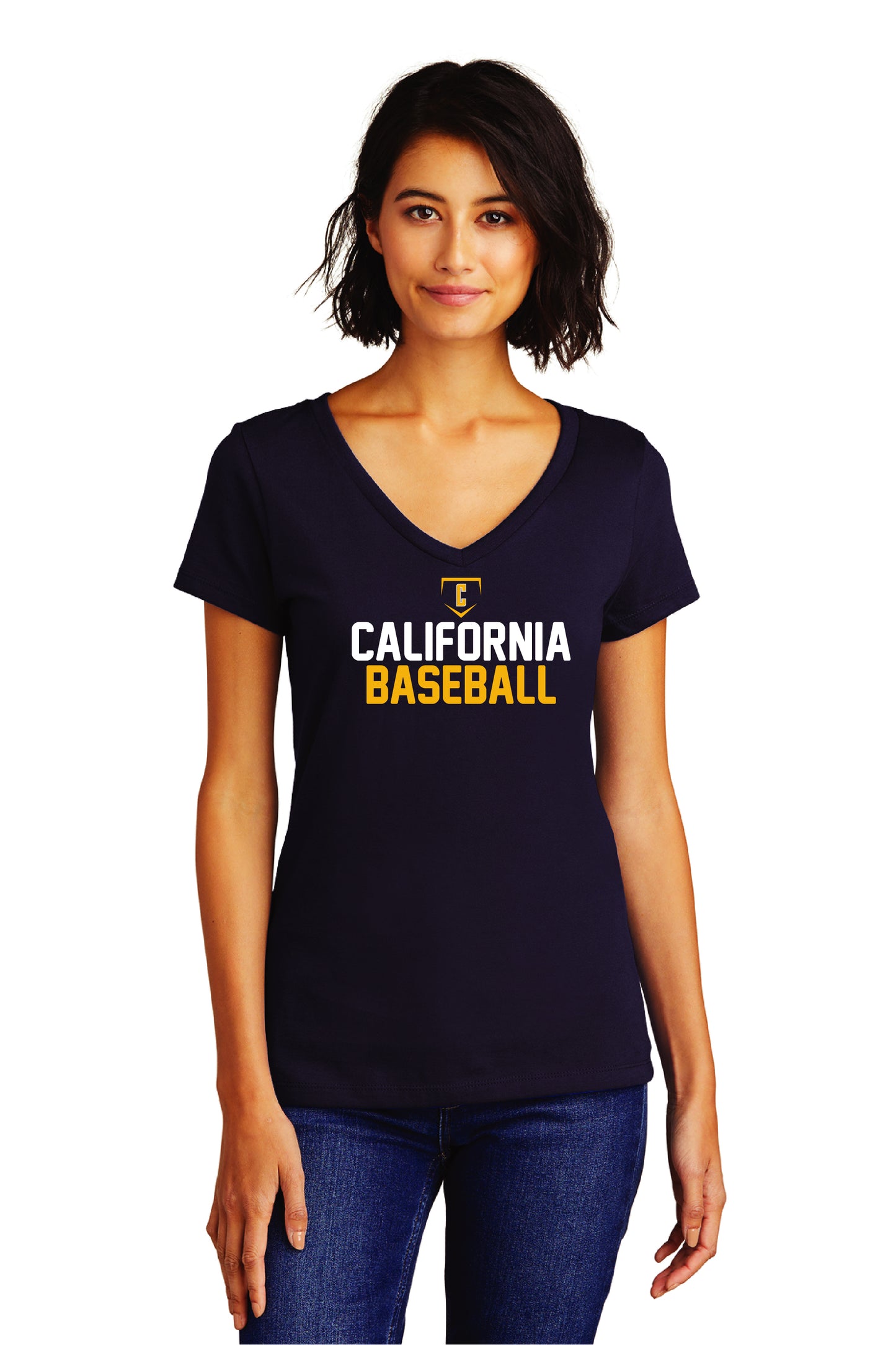 Cal Baseball Design 3 | Ladies Ringspun Vneck