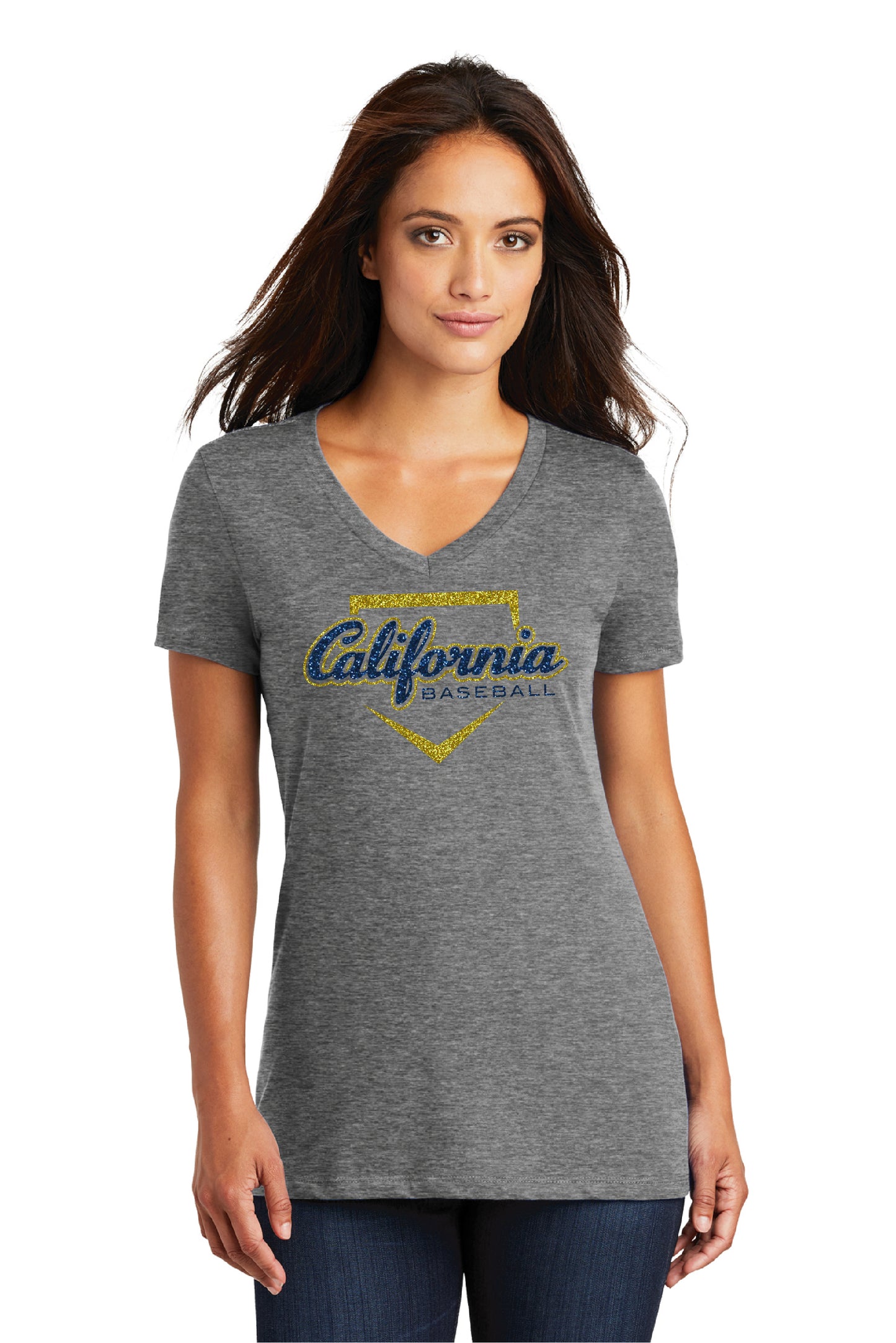 Cal Baseball Design 4 | Ladies Ringspun Vneck