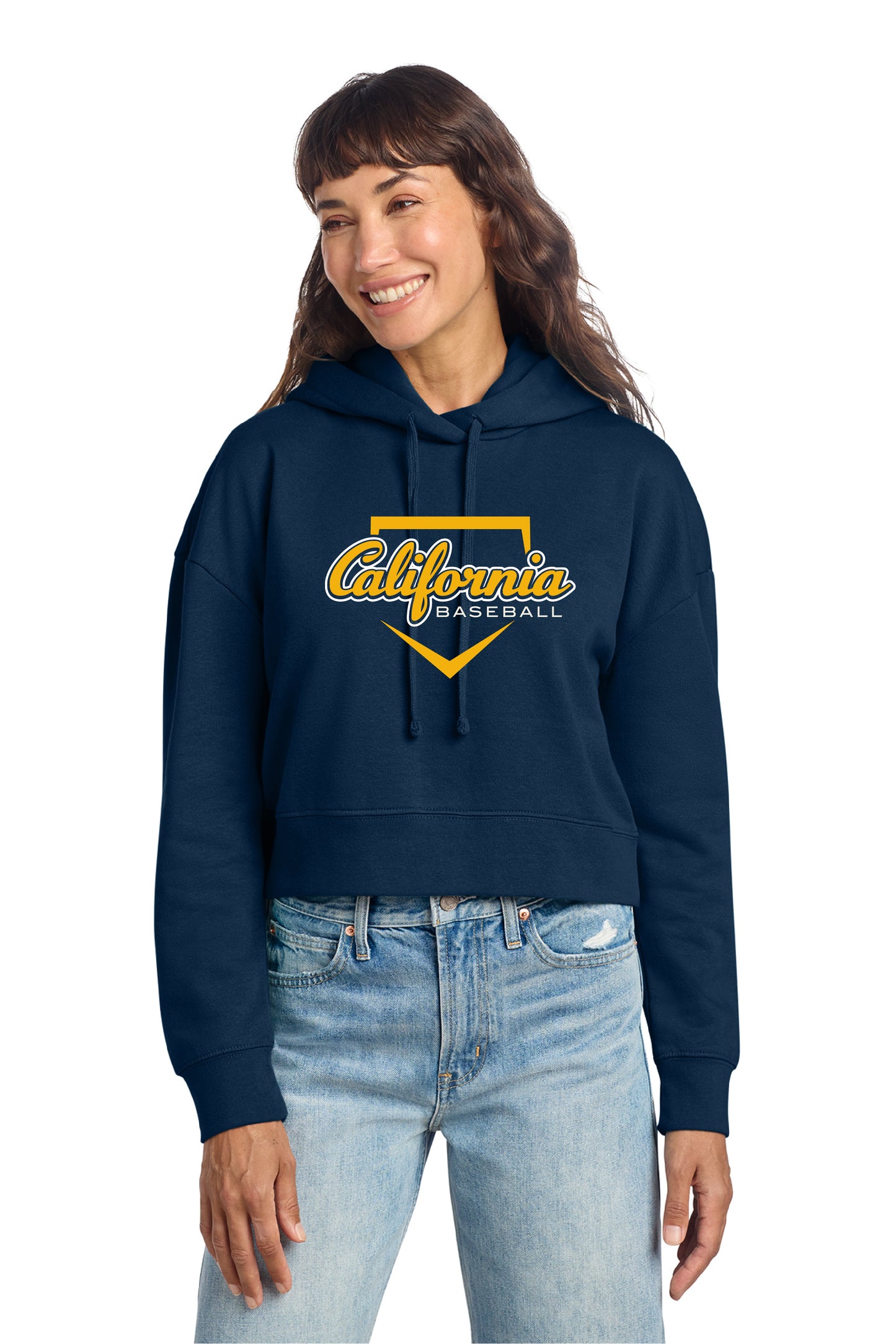 Cal Baseball Design 4 | Ladies Cropped Hoody