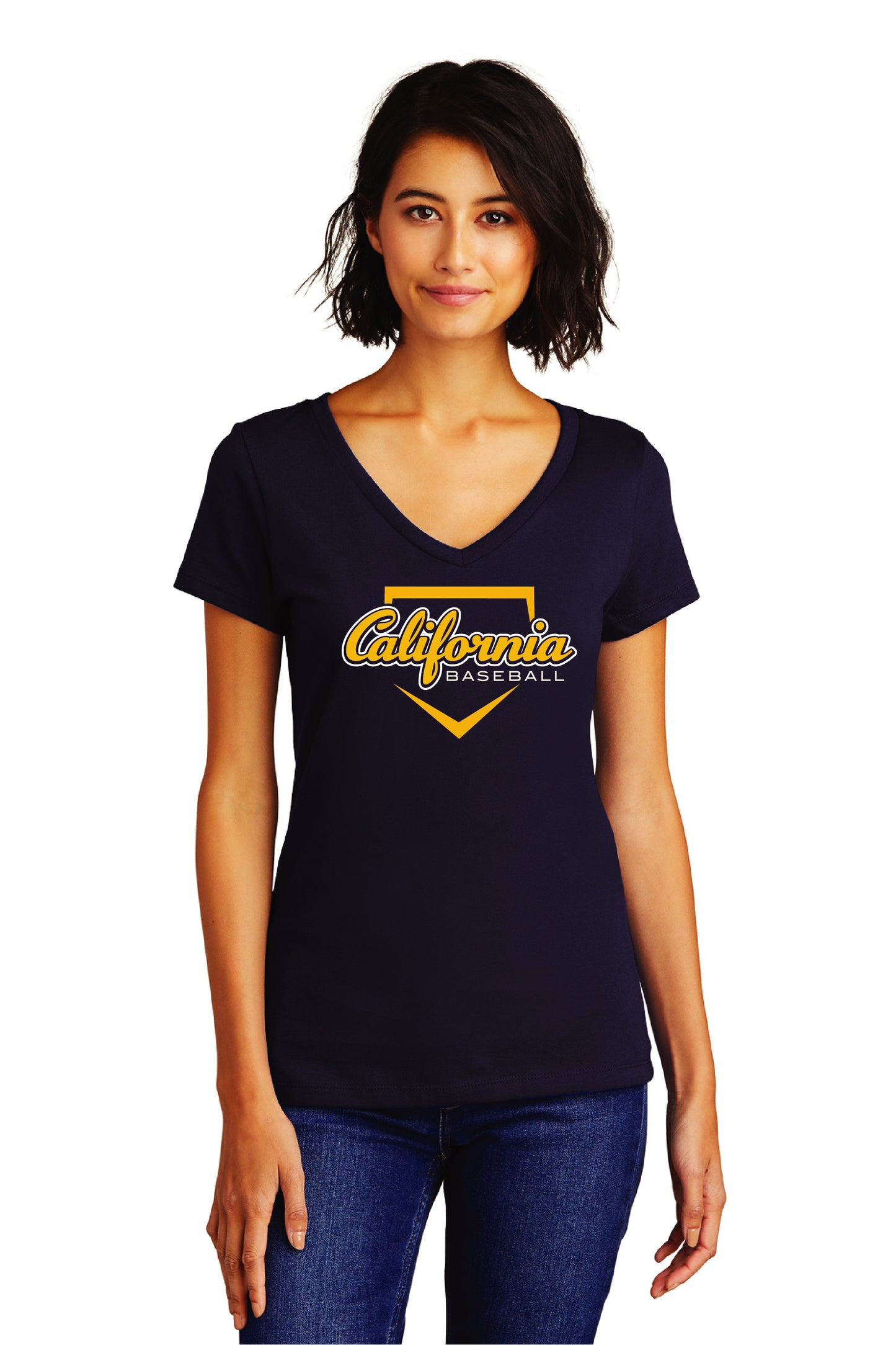 Cal Baseball Design 4 | Ladies Ringspun Vneck