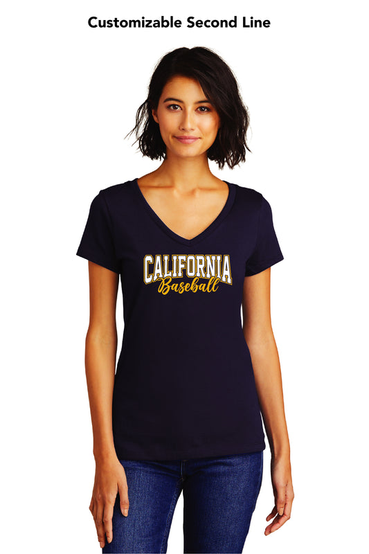 Cal Baseball Design 5 | Ladies Ringspun Vneck