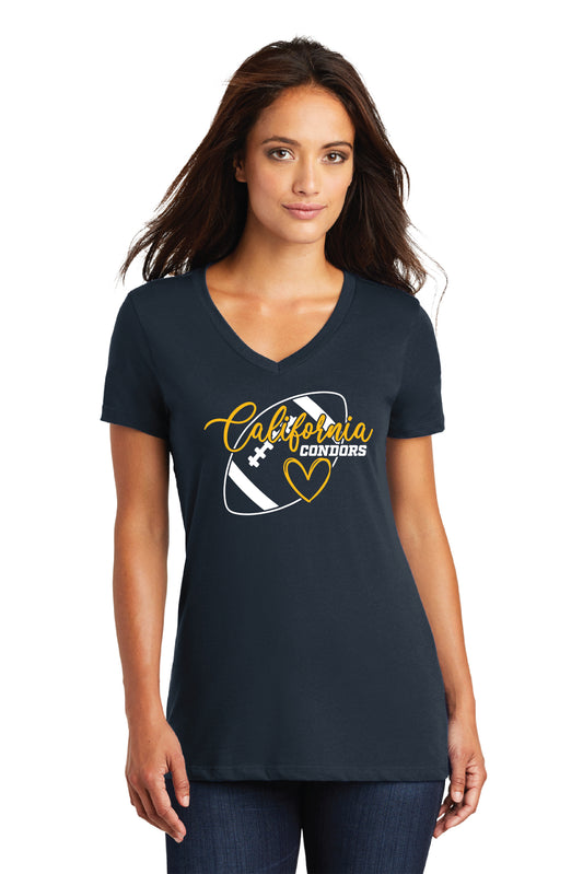 Cal Football Boosters D4 | Ladies Ringspun Vneck