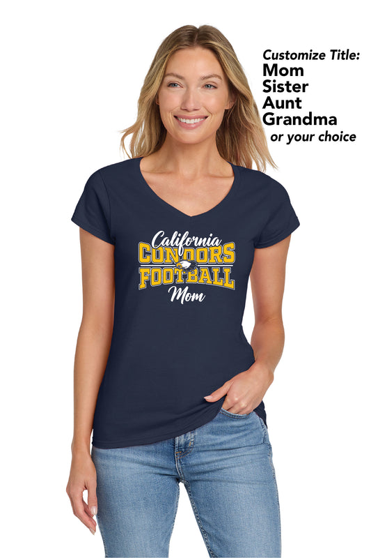 Cal Football Custom Script | Ladies Ringspun Vneck