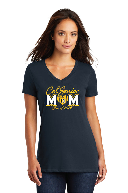 Cal Football Senior Mom 1 | Ladies Ringspun Vneck