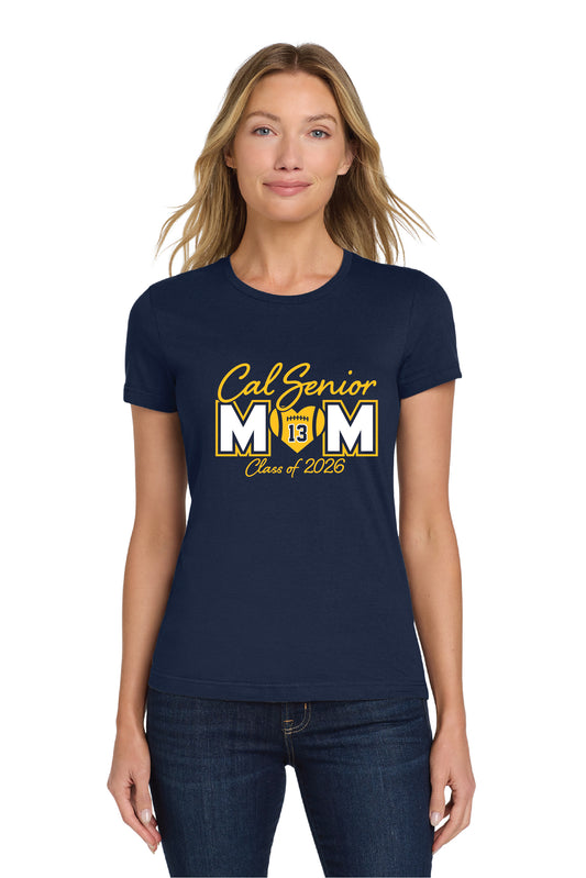 Cal Football Senior Mom 1 | Ladies Ringspun Tee