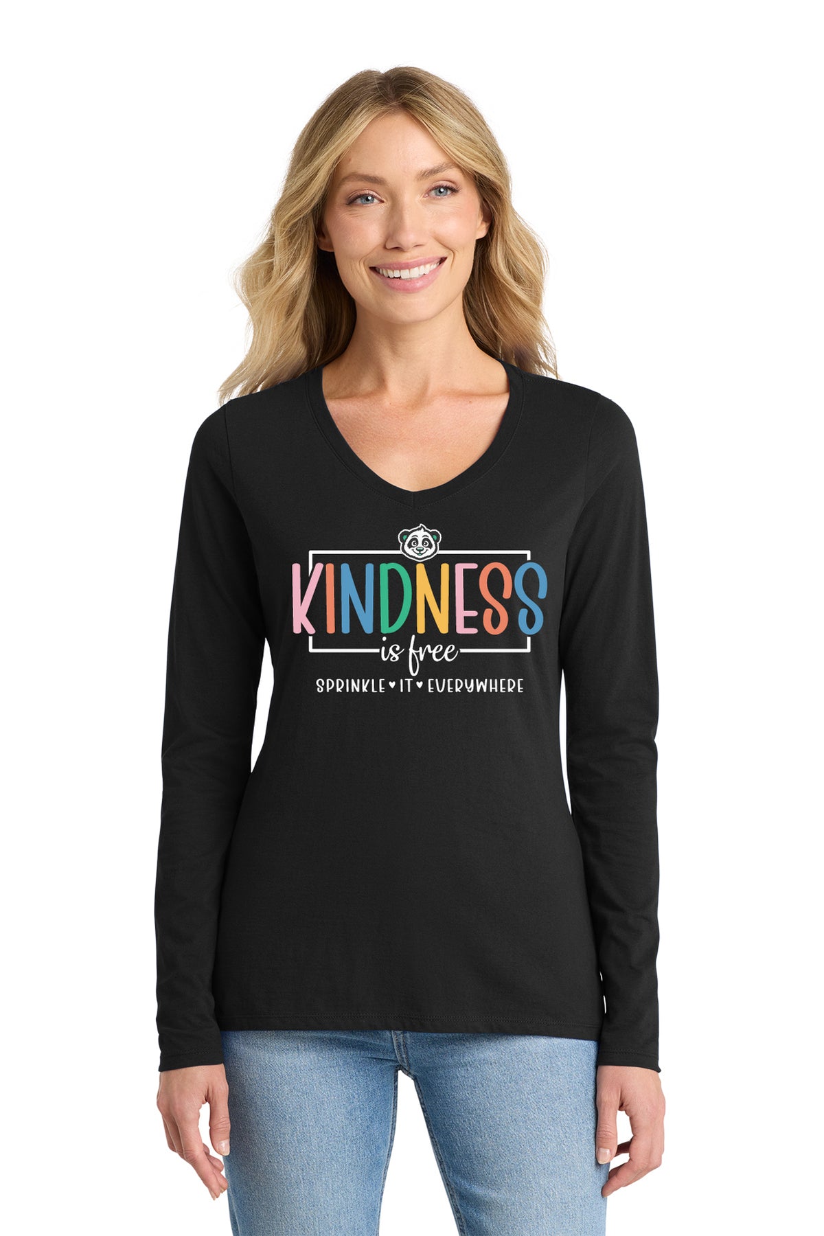 Acacia Staff Kindness | Ladies Long Sleeve Vneck