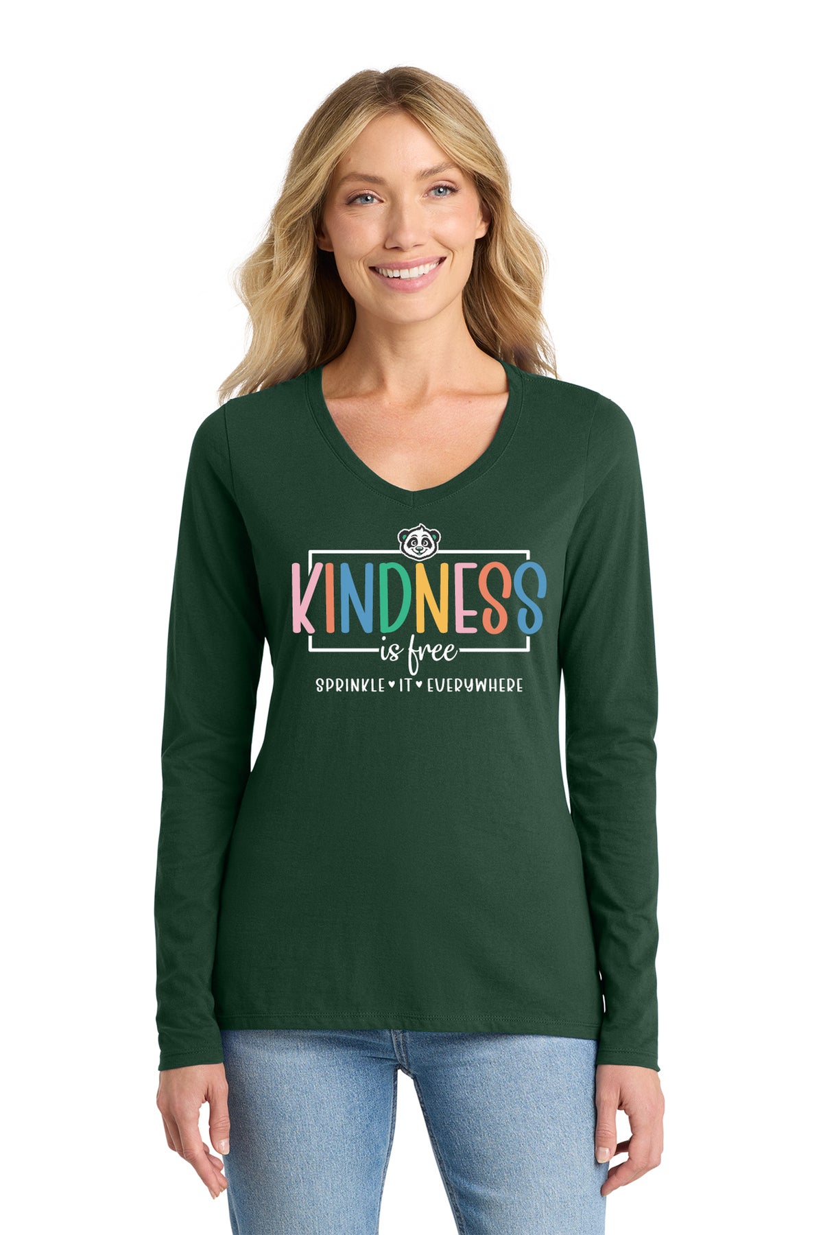 Acacia Staff Kindness | Ladies Long Sleeve Vneck