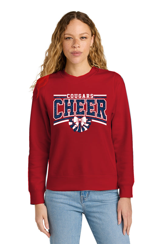 Cougars Cheer | Unisex Glitter Crewneck Fleece