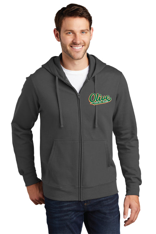 Olive AS | Unisex Zip Up Hooded Fleece