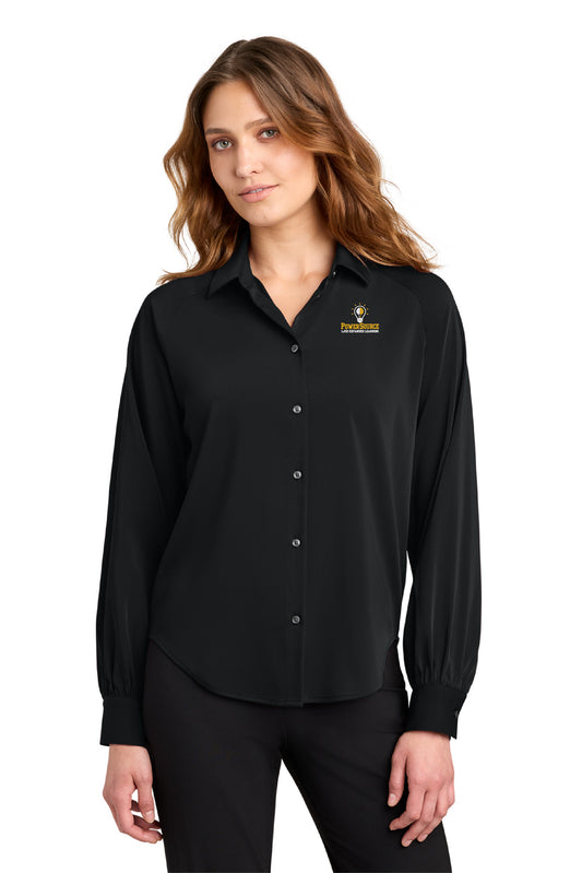 PowerSource | Womens Long Sleeve Button Up Blouse