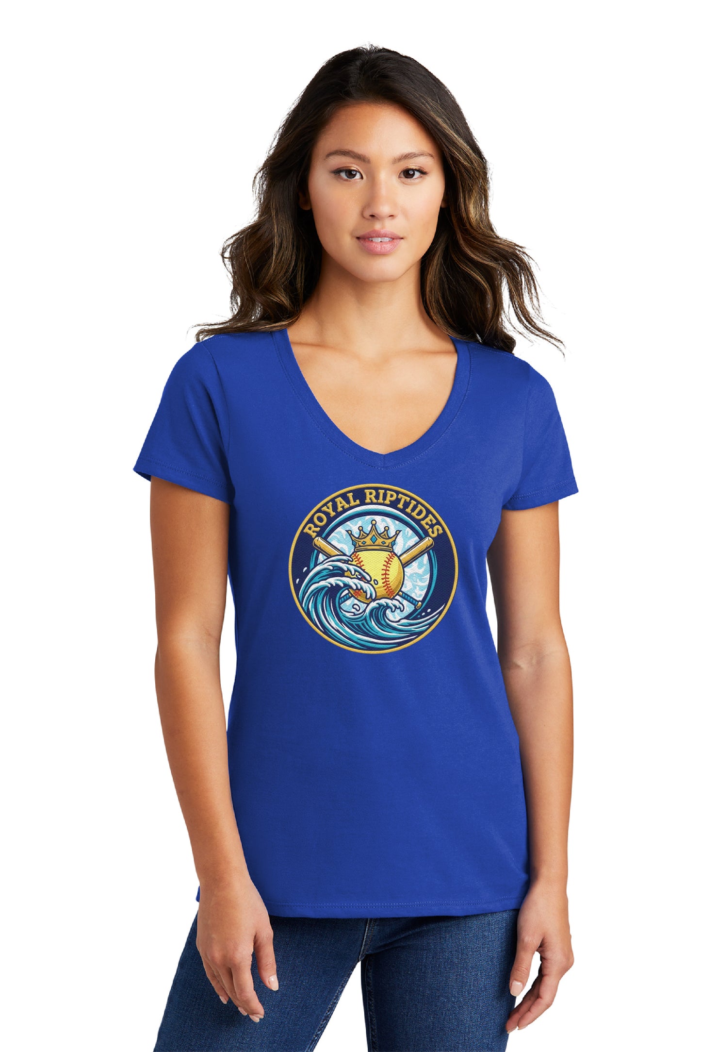 Royal Riptides | Ladies Ringspun Vneck