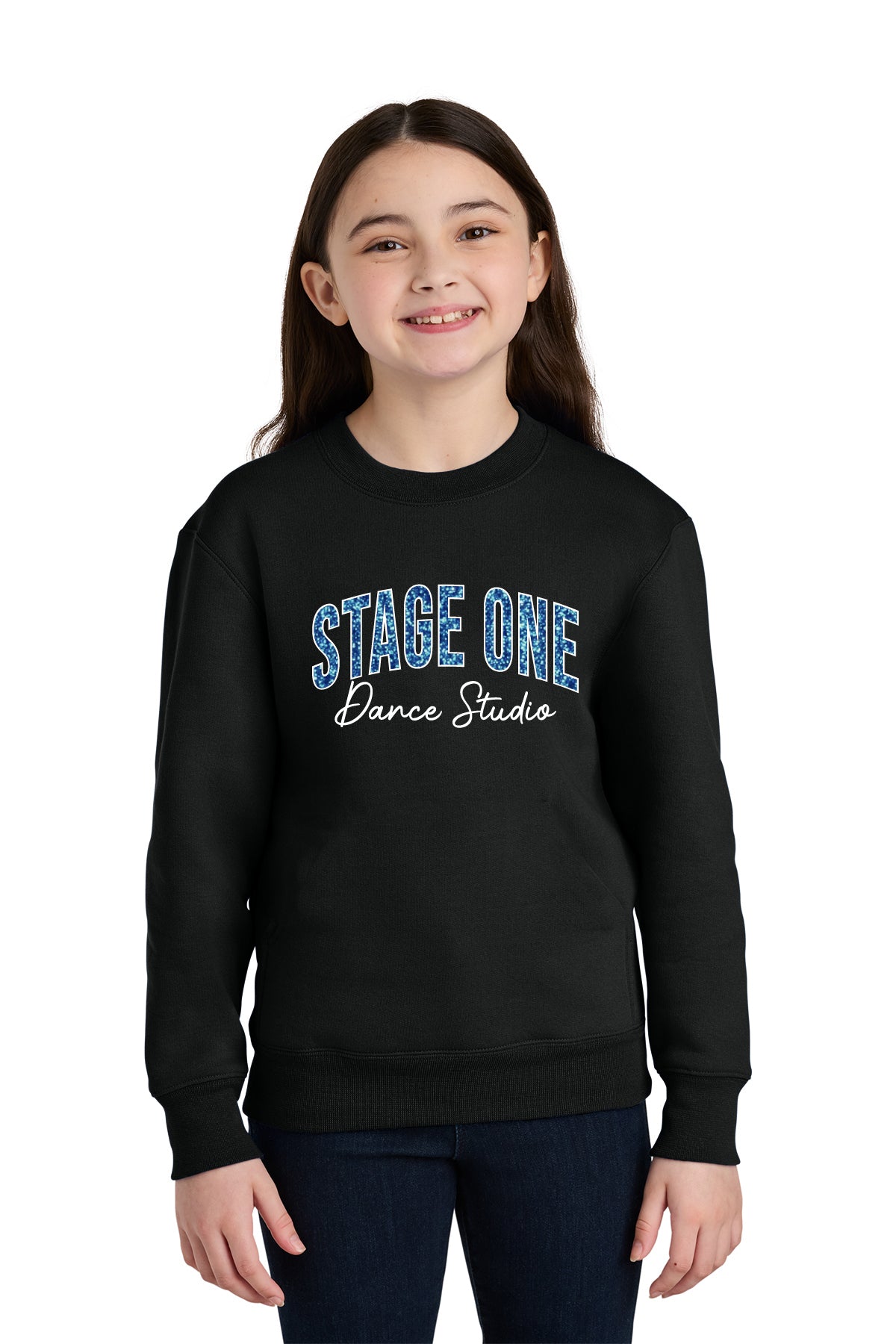 Stage One D2 | Embroidered Youth Crewneck Fleece