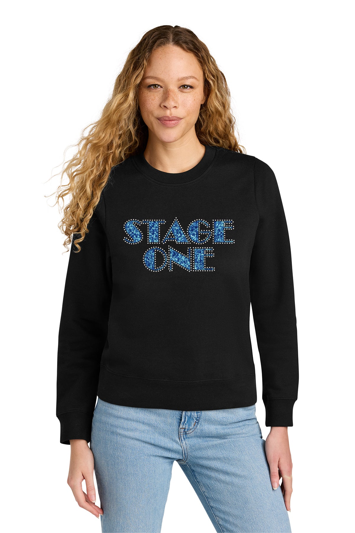 Stage One D3 | Glitter w/Rhinestones Unisex Crewneck Fleece