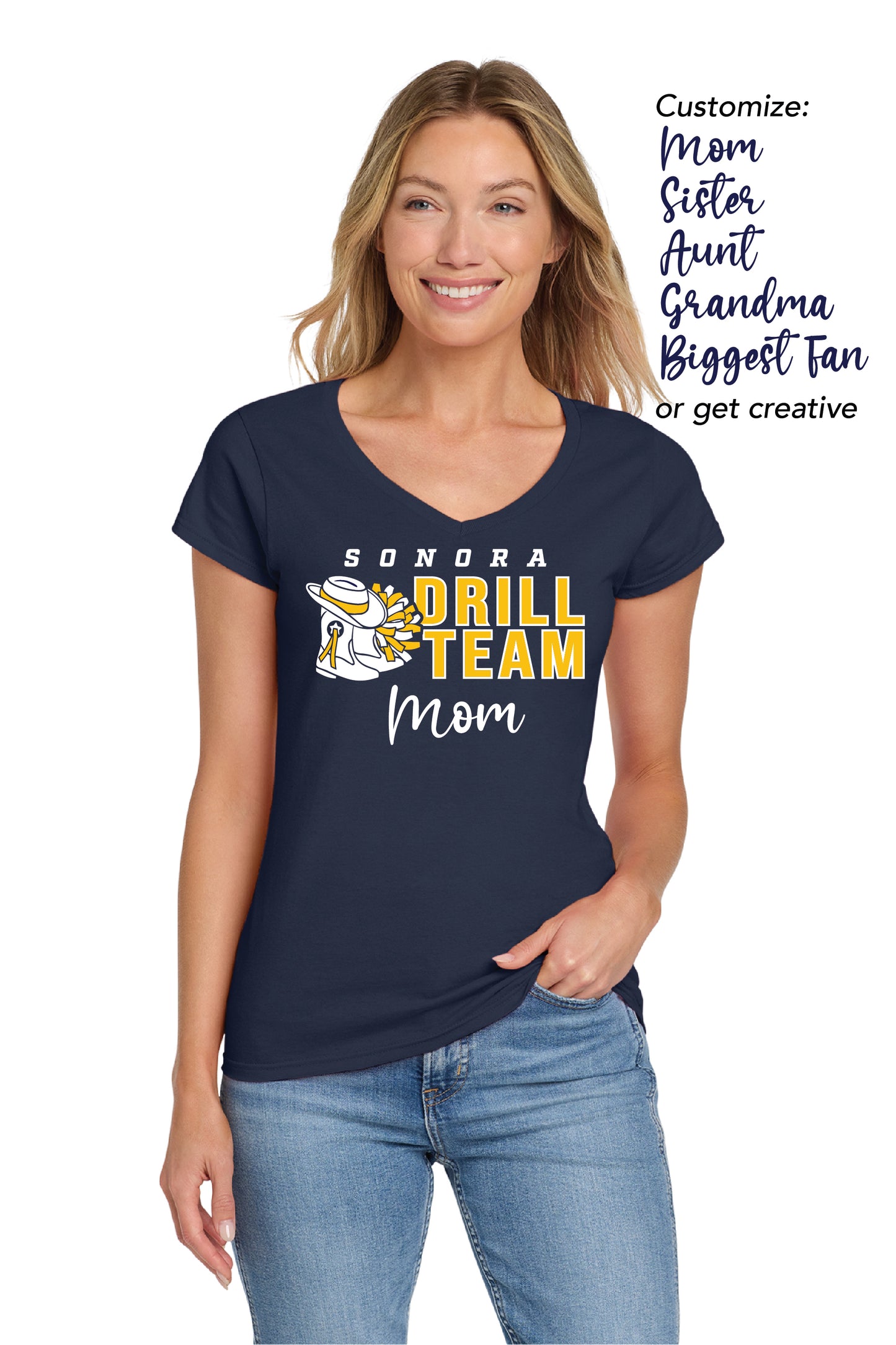 Sonora Drill Team Custom Script | Ladies Ringspun Vneck
