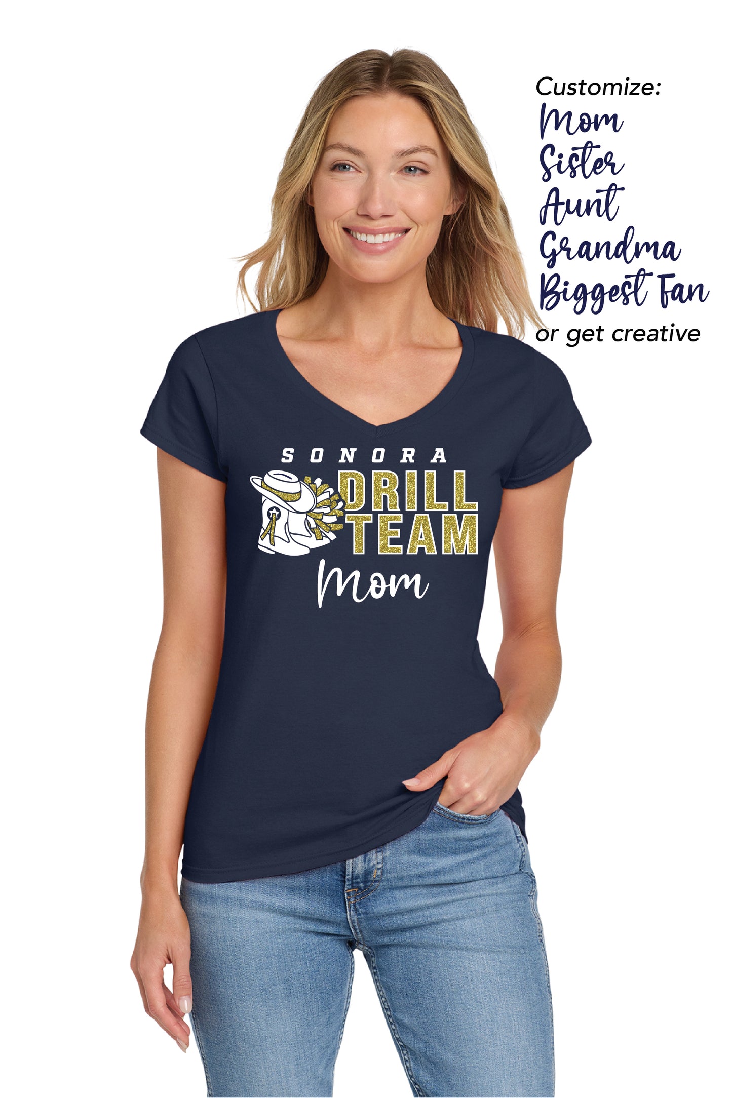 Sonora Drill Team Custom Script | Ladies Ringspun Vneck