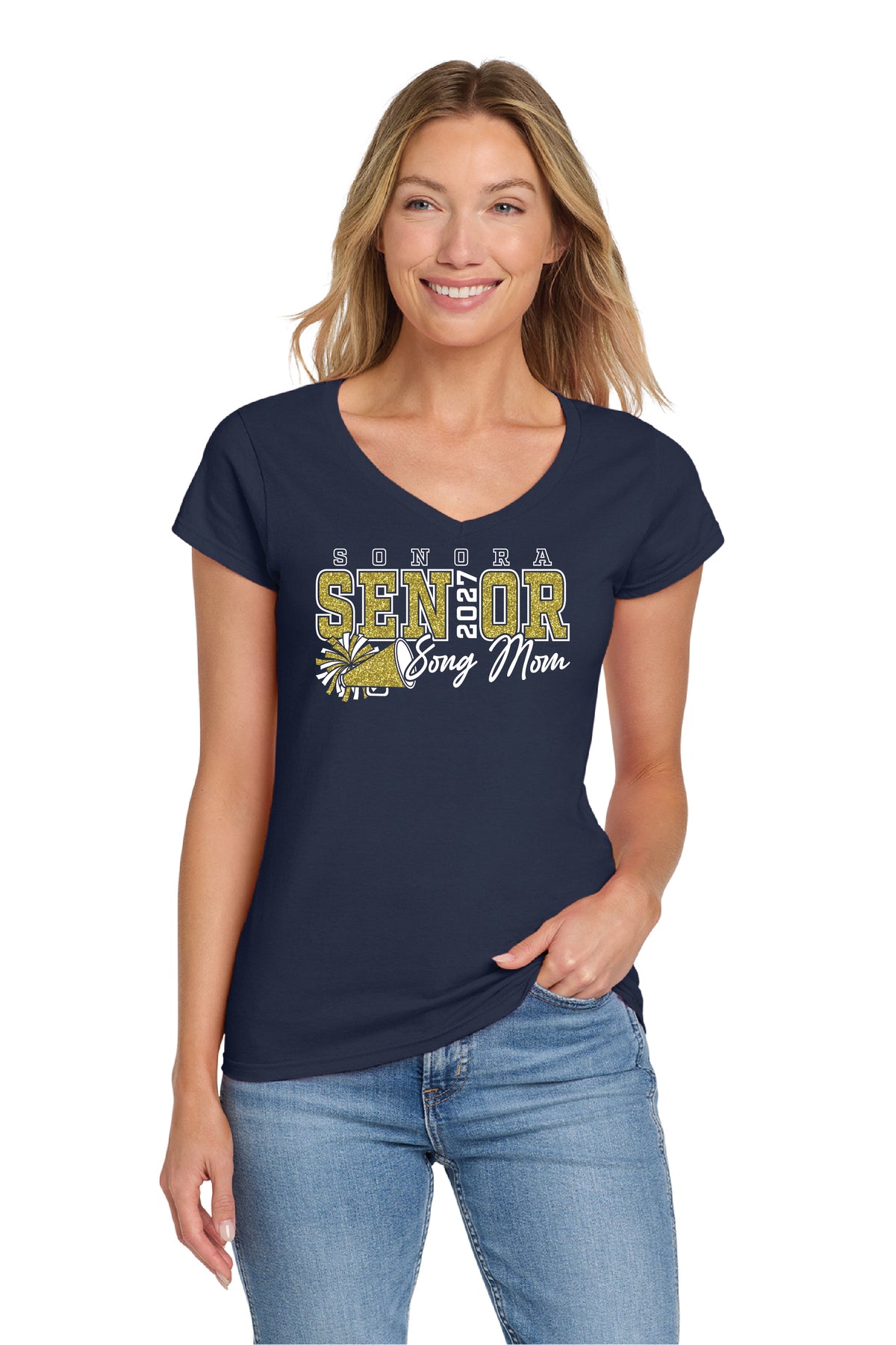 Sonora Cheer or Song Senior Mom | Ladies Ringspun Vneck