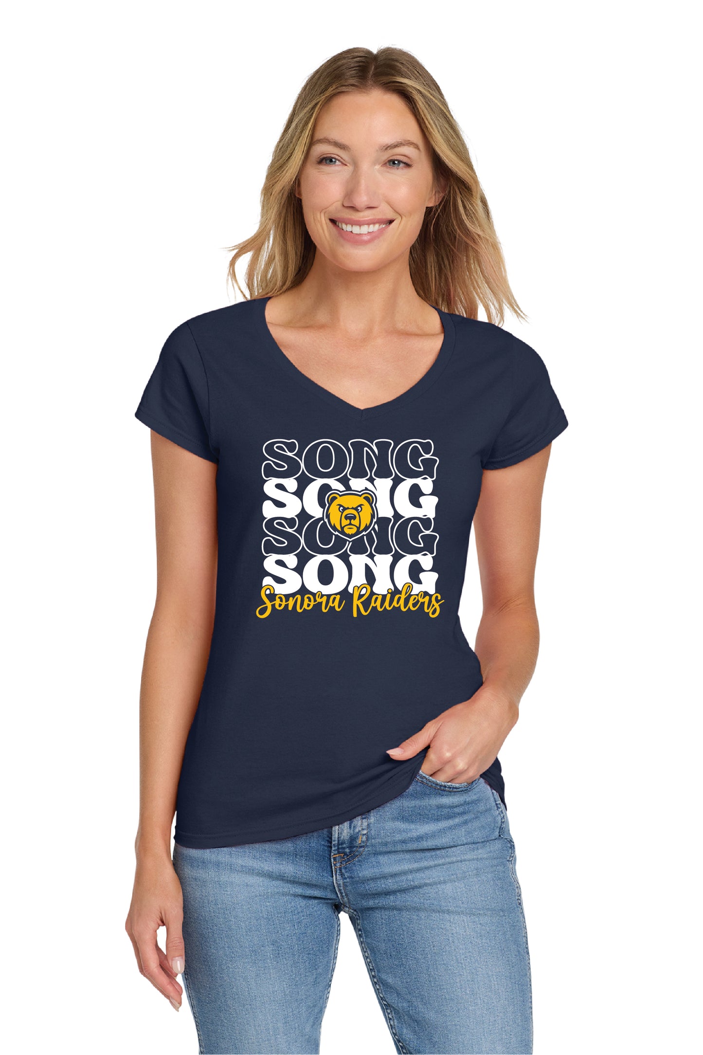 Sonora Cheer or Song D1 | Ladies Ringspun Vneck