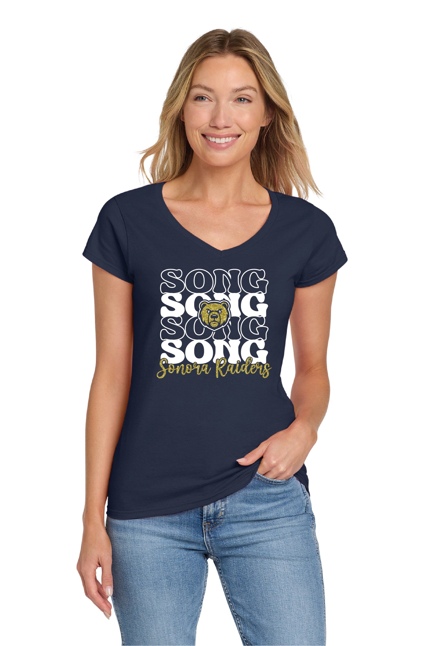 Sonora Cheer or Song D1 | Ladies Ringspun Vneck