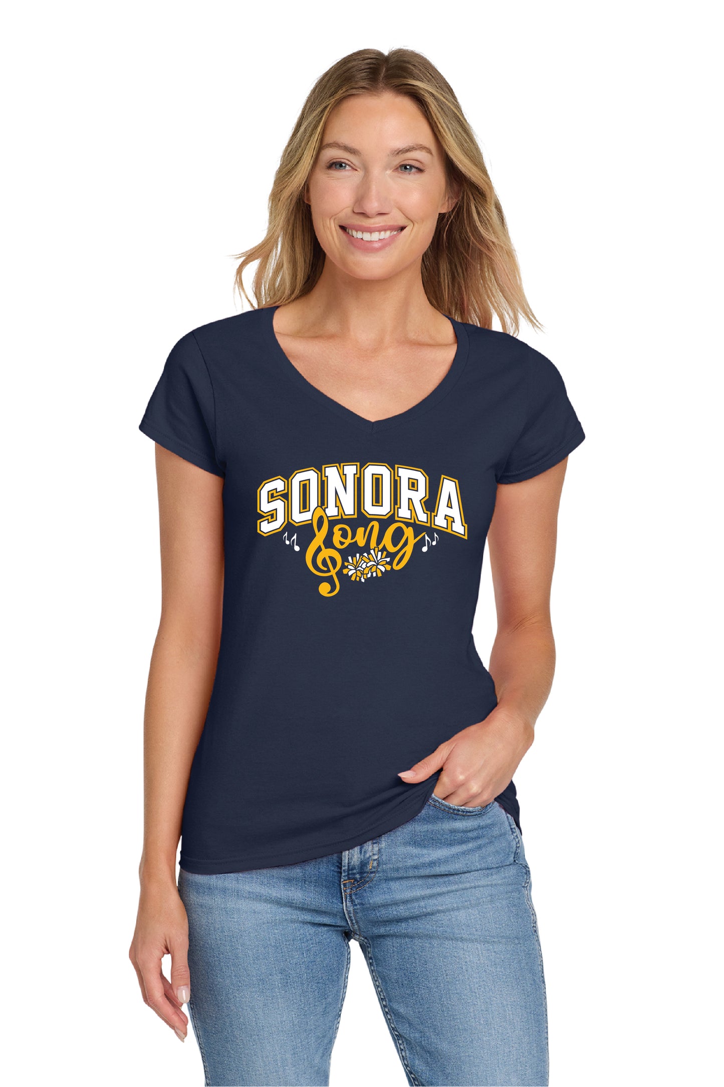 Sonora Cheer or Song D9 | Ladies Ringspun Vneck