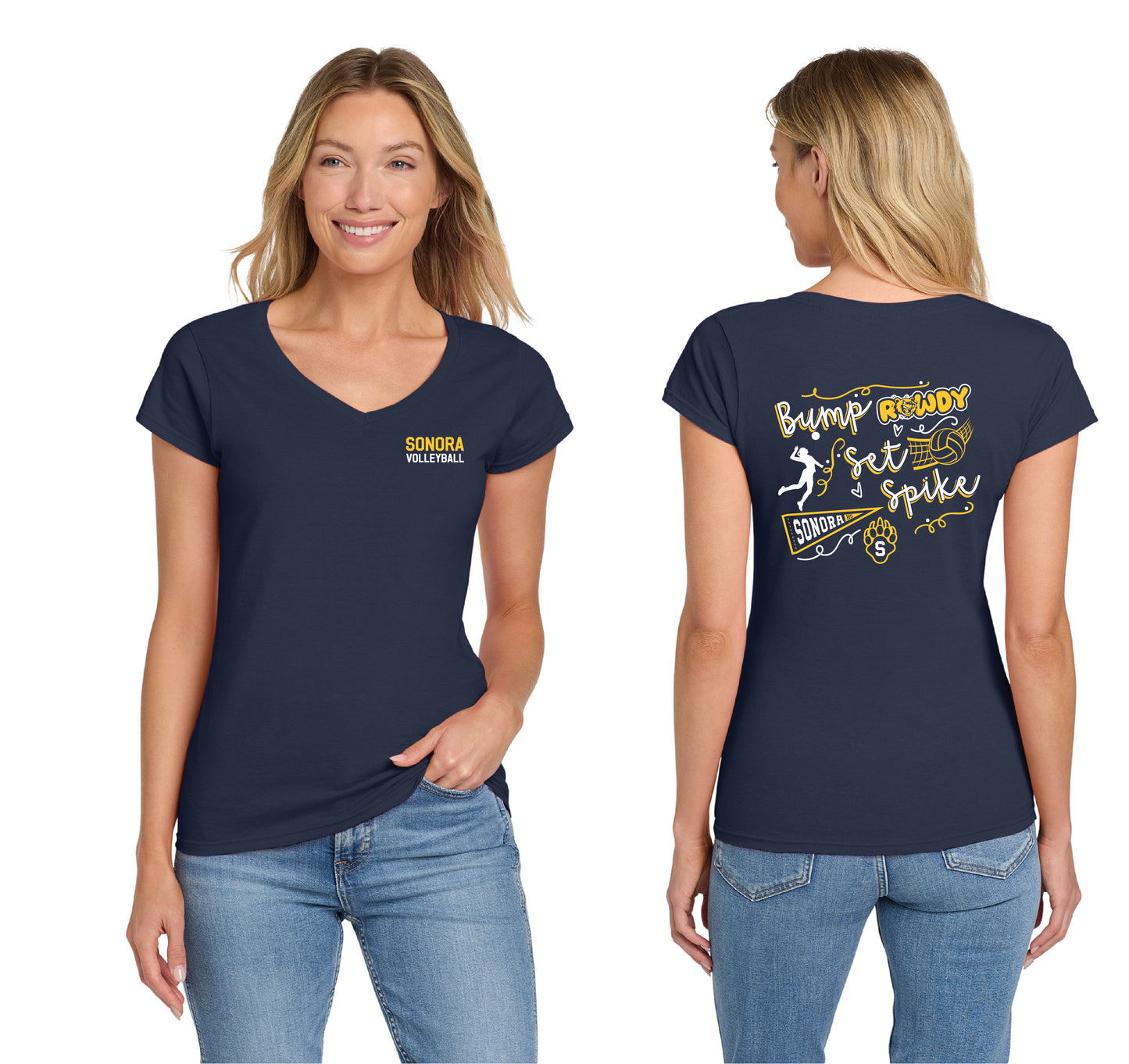 Sonora Girls Volleyball D5 | Ladies Ringspun Vneck