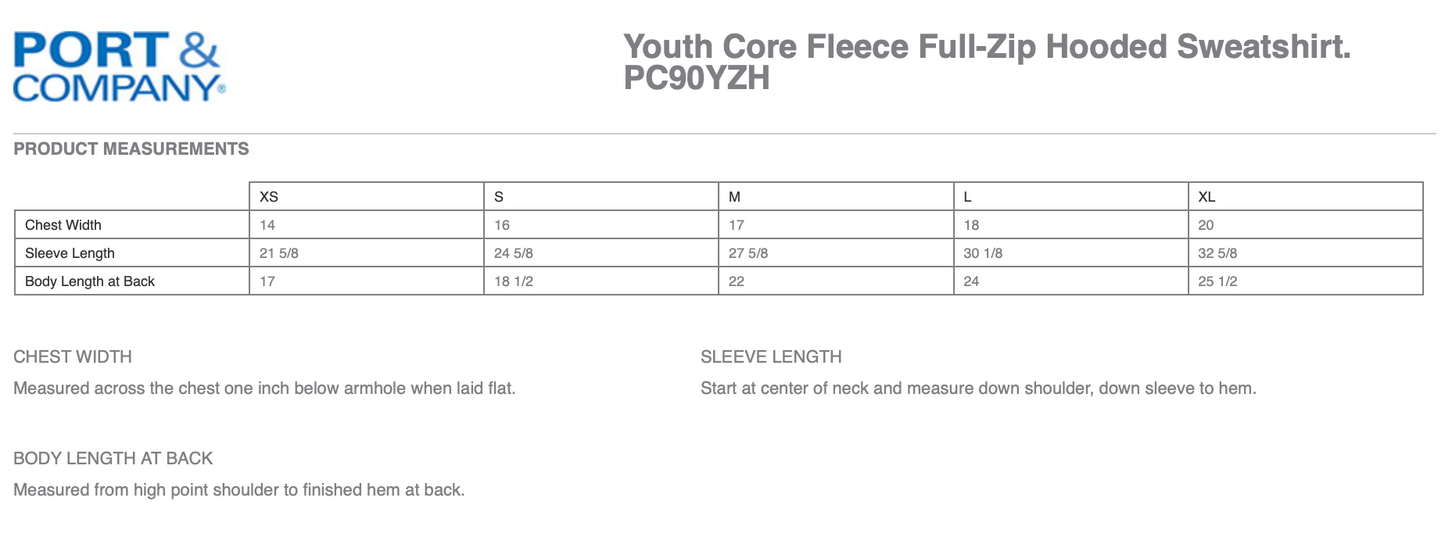 Stage One | Youth Zip Up Hooded Fleece