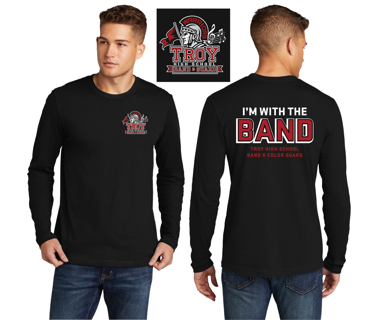 THS - I'm with the band | Adult Unisex Long Sleeve Tshirt
