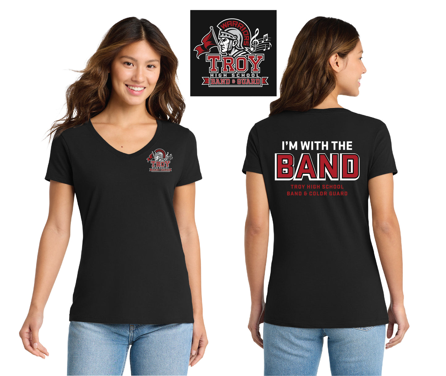 THS - I'm with the band | Ladies Ringspun Vneck