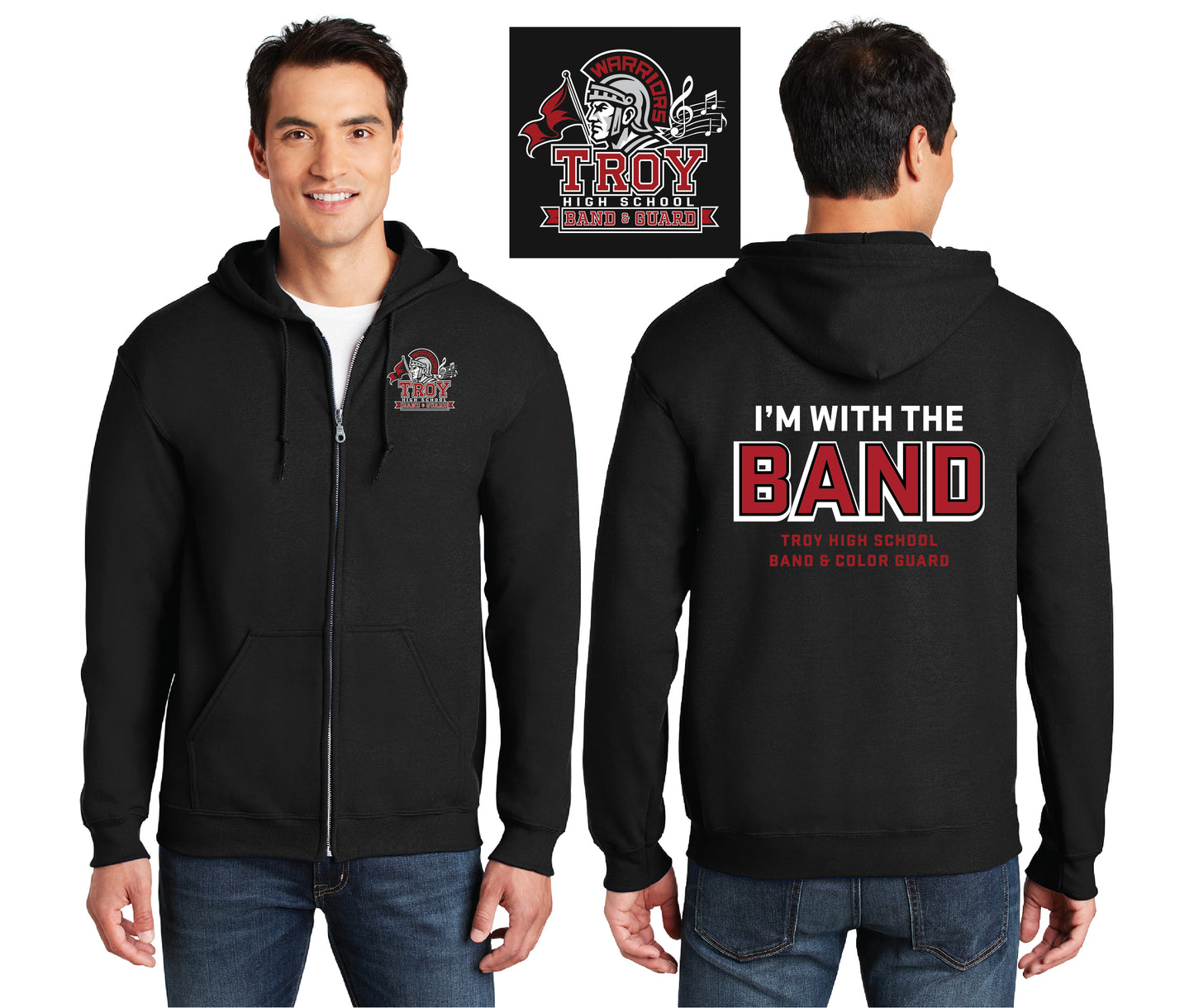 THS - I'm with the band | Unisex Zip-up Hoody