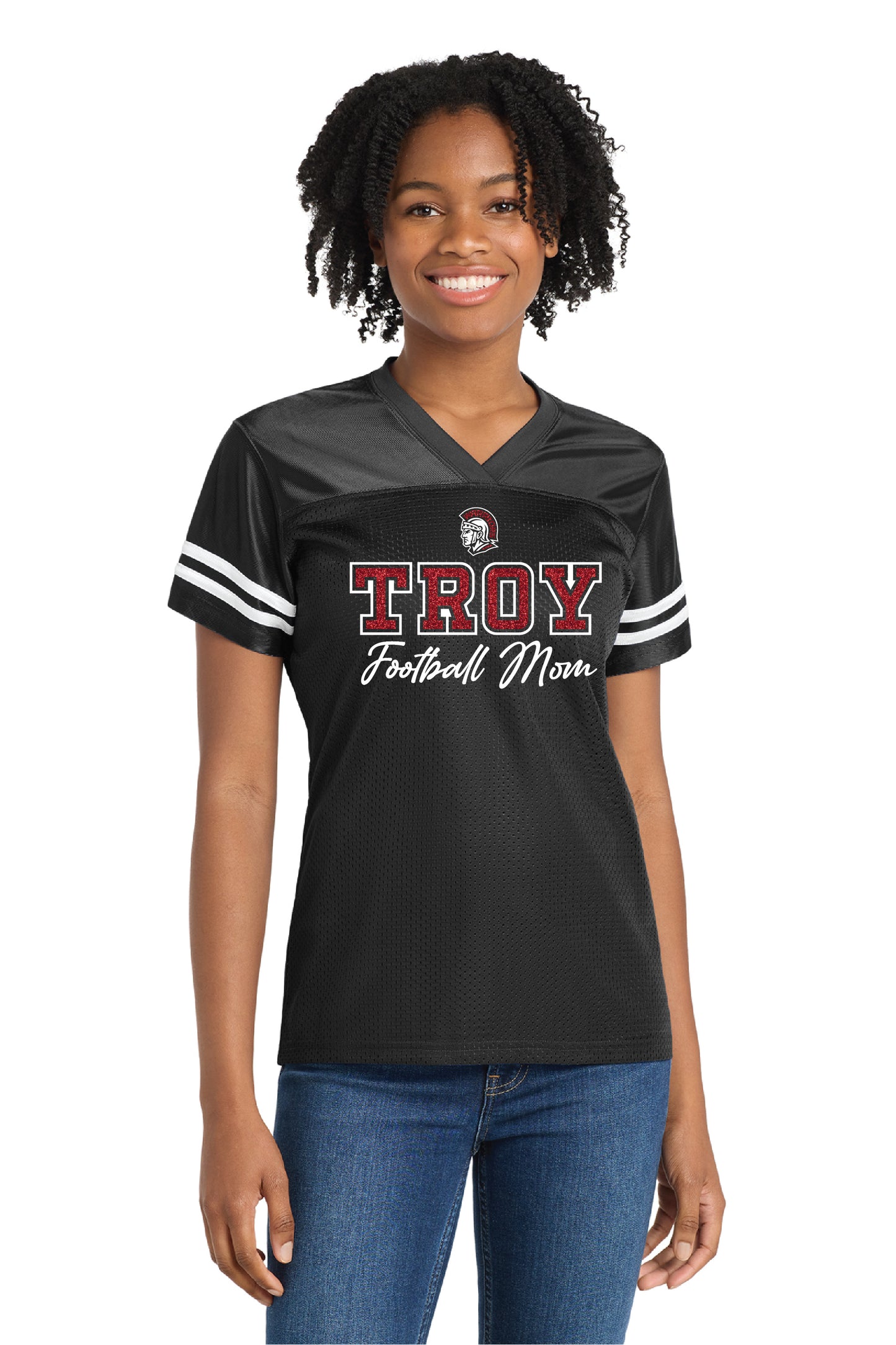 Troy Football Mom | Women's Jersey w/Mascot