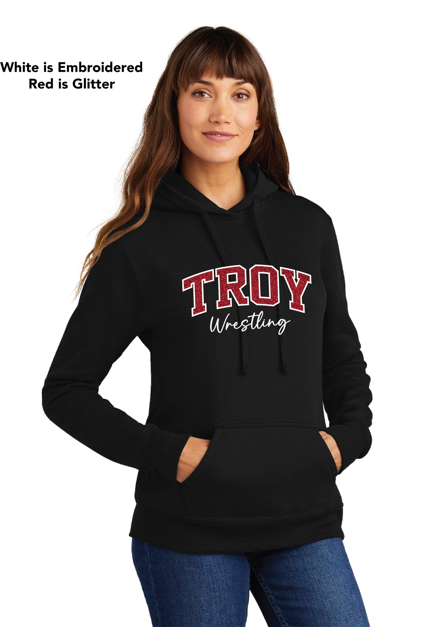 Troy Wrestling | Unisex Embroidered Glitter Hoody